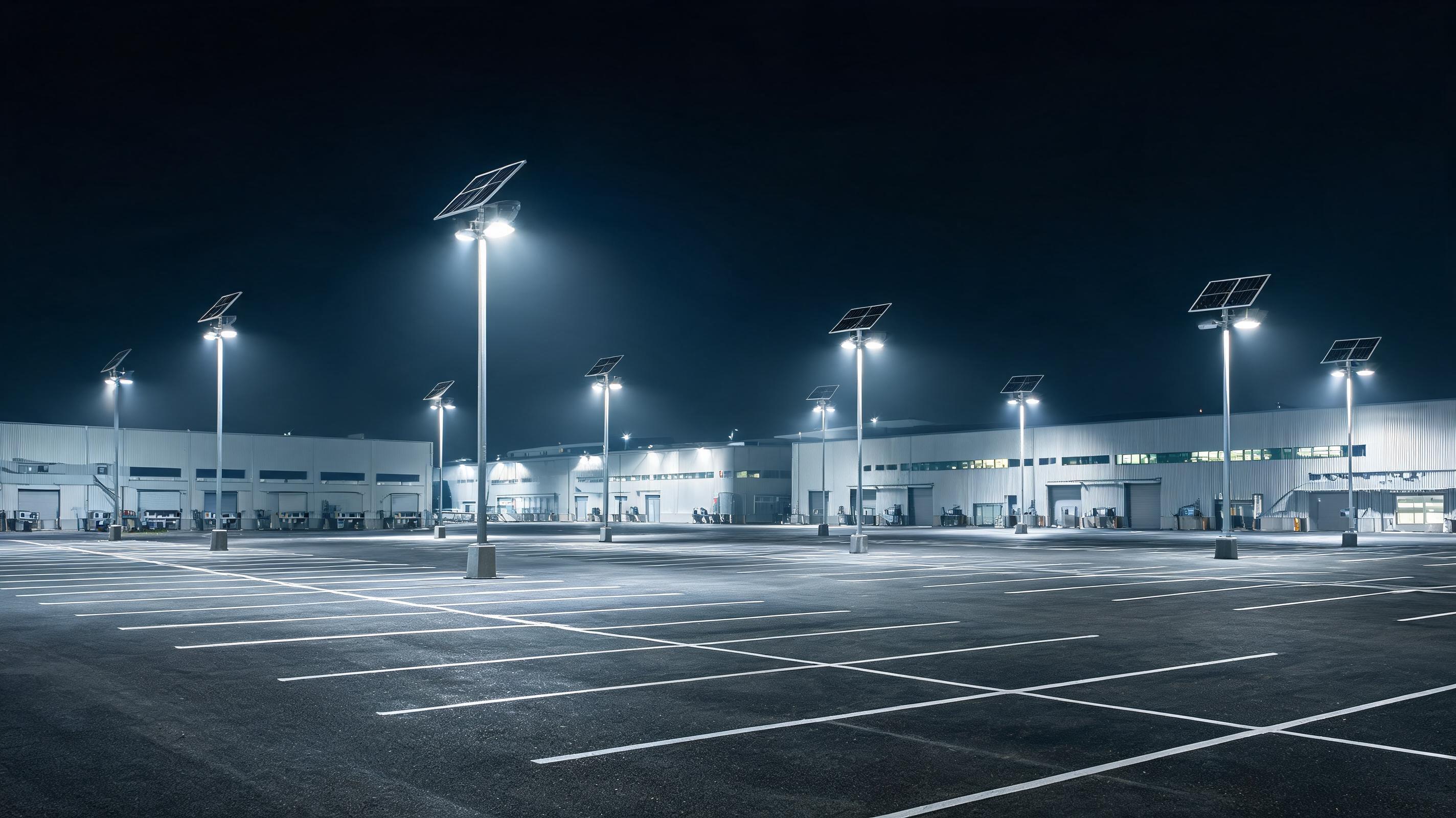 Lighting for commercial areas and parking lots with Mayor Wolf solar-powered lights
