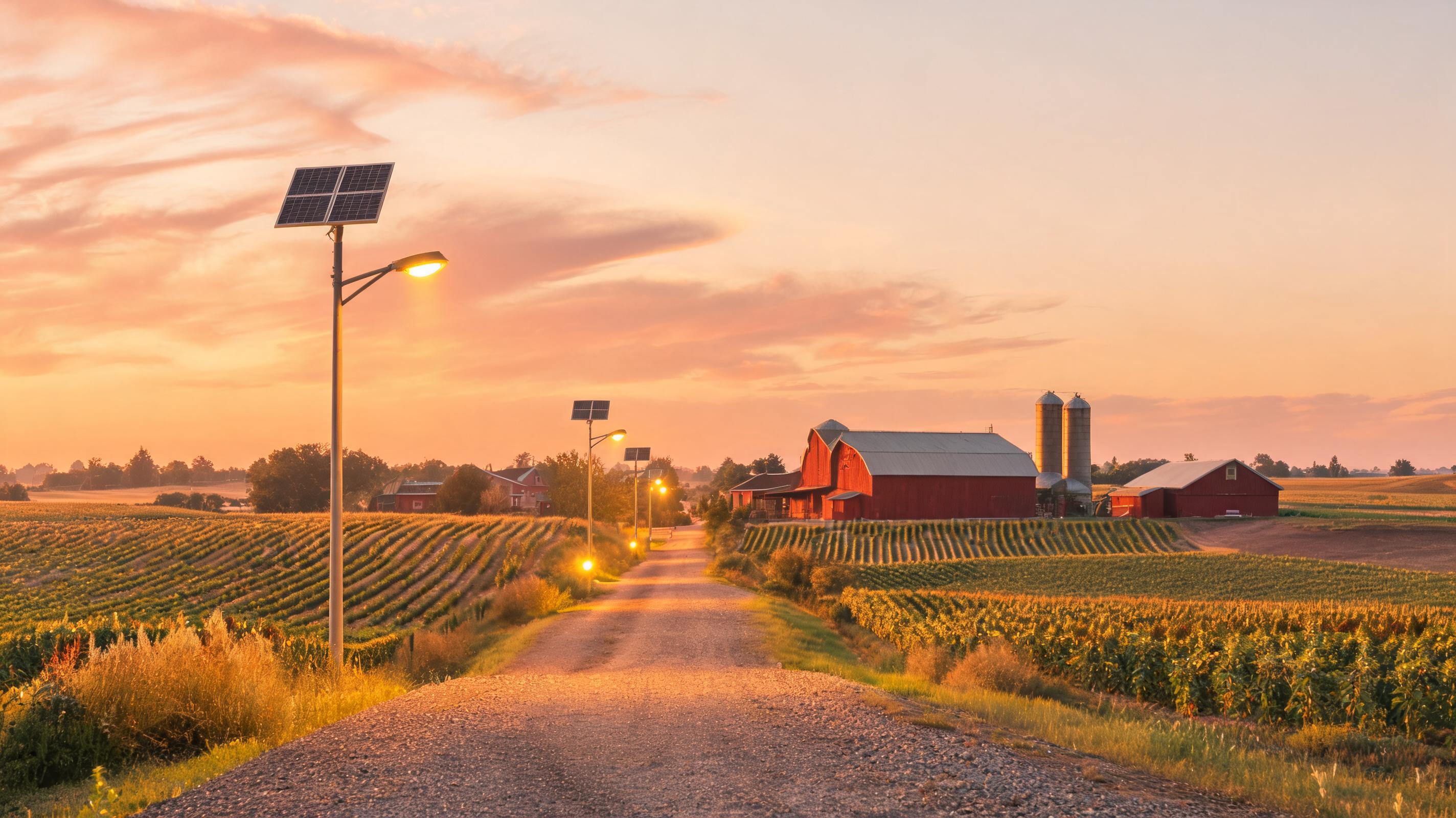 Lighting for agricultural areas and open spaces using Mayor Wolf solar-powered lights