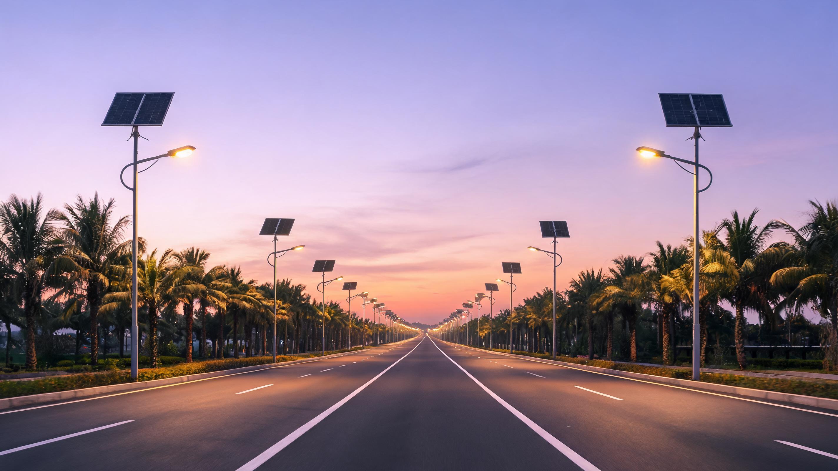 Mayor Wolf solar street lights installed at an outdoor project