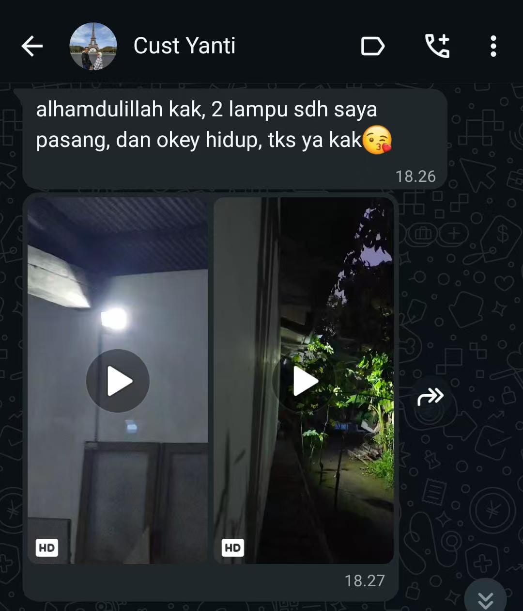 Customer documentation after solar light installation